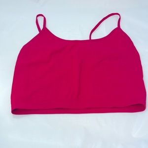Hot pink crop top size large tag worn